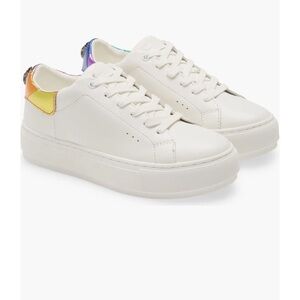 Kurt Geiger Cream Sneakers with Colorful Highlights